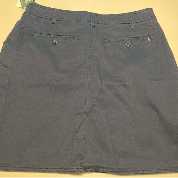 Woolrich Skirt Navy Blue Cotton Blend Slits NEW 10 - Picture 3 of 9
